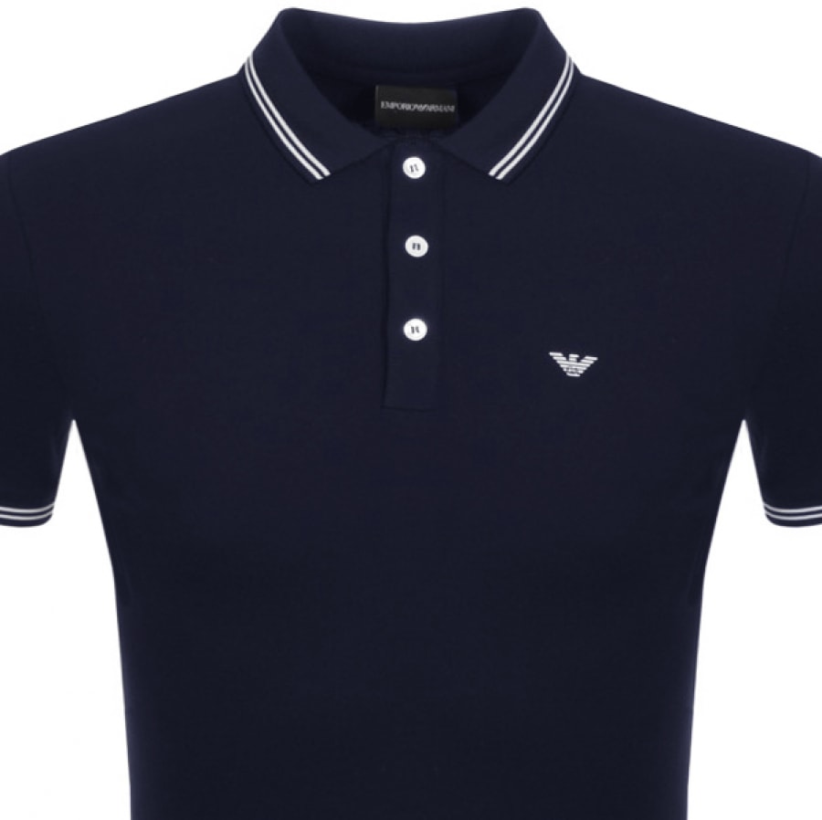 Alternative Image for ProductEmporio Armani Short Sleeved Polo T Shirt Navy2